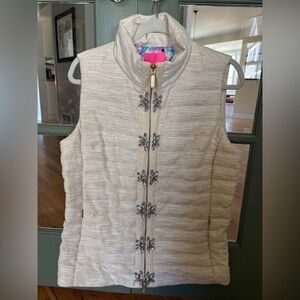 Lilly Pulitzer Cream Vest with Floral embellishments